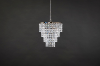 The stylish and elegant chandelier New Wave 2 brings the atmosphere of a festive crystal lamp to either every day or celebration.	